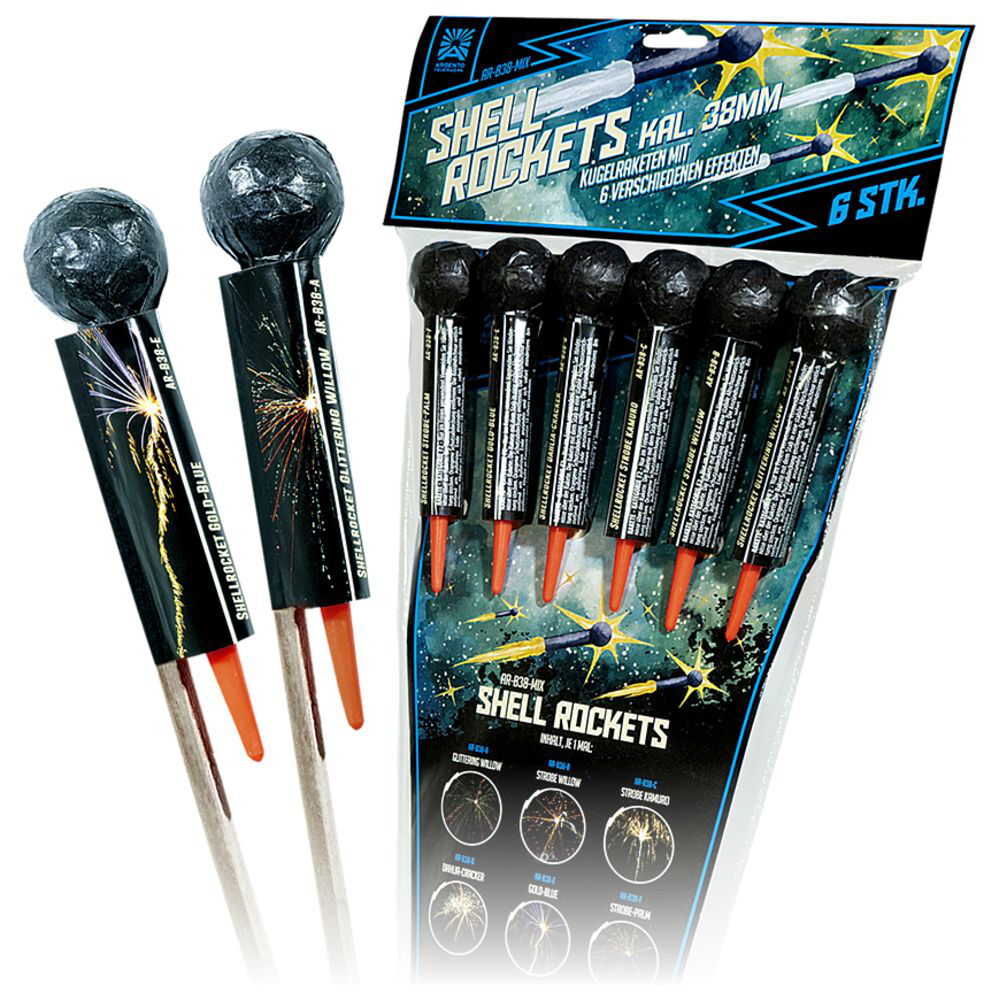 Raketen, Raketensortiment für Silvester im Feuerwerk-Shop